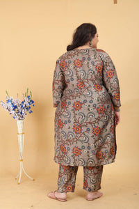 Thumbnail for Jyoti Fashion Women's Grey Lichi Viscose Digital Print with Handwork Kurta Set