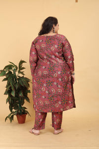 Thumbnail for Jyoti Fashion Women's Brown Lichi Viscose Digital Print with Handwork Kurta Set