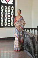 Thumbnail for Jyoti Fashion Women's Red Soft Tussar Silk Printed Designer Saree with Blouse
