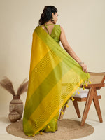 Thumbnail for Jyoti Fashion Women's Yellow Khadi Raw Silk Temple Woven Border Designer Saree with Blouse