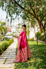 Thumbnail for Jyoti Fashion Women's Pink Handloom Raw Silk Weaving Designer Saree with Blouse