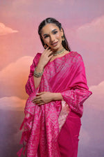 Thumbnail for Jyoti Fashion Women's Rani Pink Handloom Raw Silk Weaving Designer Saree with Blouse