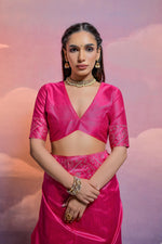 Thumbnail for Jyoti Fashion Women's Rani Pink Handloom Raw Silk Weaving Designer Saree with Blouse