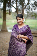 Thumbnail for Jyoti Fashion Women's Wine Handloom Raw Silk Weaving Designer Saree with Blouse