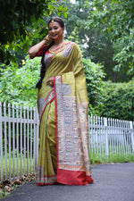 Thumbnail for Jyoti Fashion Women's Green Soft Tussar Silk Printed Designer Saree with Blouse