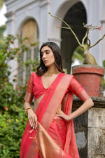 Thumbnail for Jyoti Fashion Women's Coral Soft Kalyani Silk Zari Woven Designer Saree with Blouse