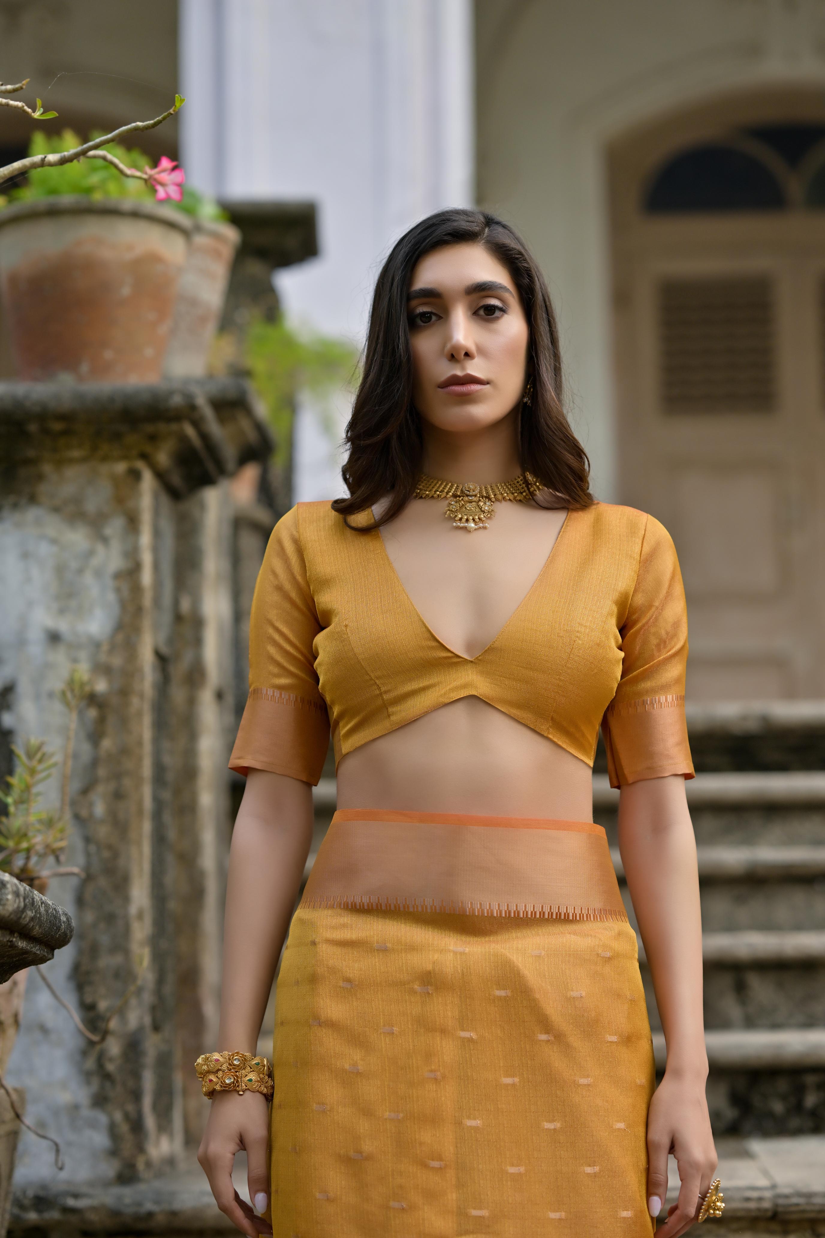 Jyoti Fashion Women's Mustard Soft Kalyani Silk Zari Woven Designer Saree with Blouse