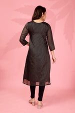 Thumbnail for Jyoti Fashion Women's Black Kanchi Cotton Lining Zari Woven Designer Kurti Only