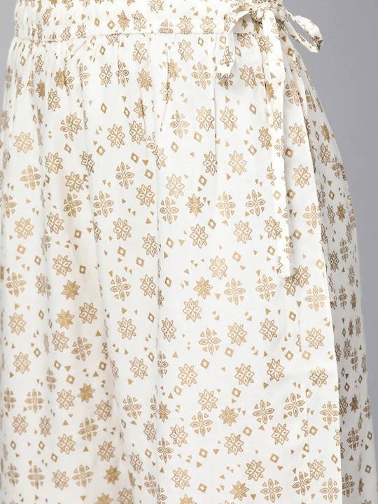 Anubhutee Red & Off-White Bandhani Print Kurta with Palazzos - Distacart