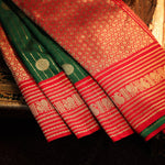 Thumbnail for NOZ2TOZ Women Green Katan Silk Saree - Distacart