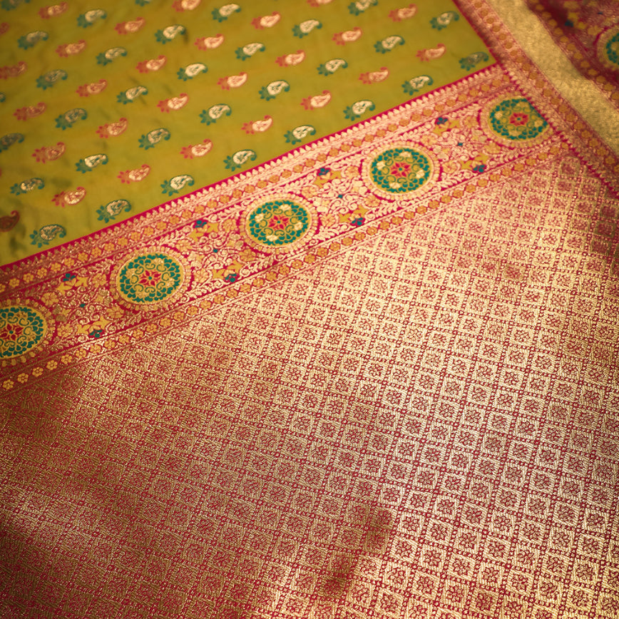 NOZ2TOZ Women Yellow Katan Silk Saree - Distacart