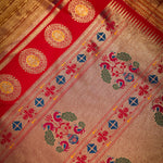 Thumbnail for NOZ2TOZ Women Orange Paithani Silk Saree - Distacart