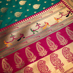 Thumbnail for NOZ2TOZ Women Blue Paithani Silk Saree - Distacart