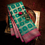 Thumbnail for NOZ2TOZ Women Blue Katan Silk Saree - Distacart