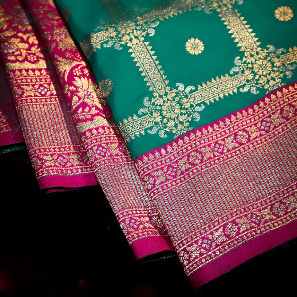 NOZ2TOZ Women Blue Katan Silk Saree - Distacart