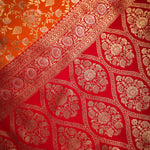 Thumbnail for NOZ2TOZ Women Orange Jaal Katan Silk Saree - Distacart
