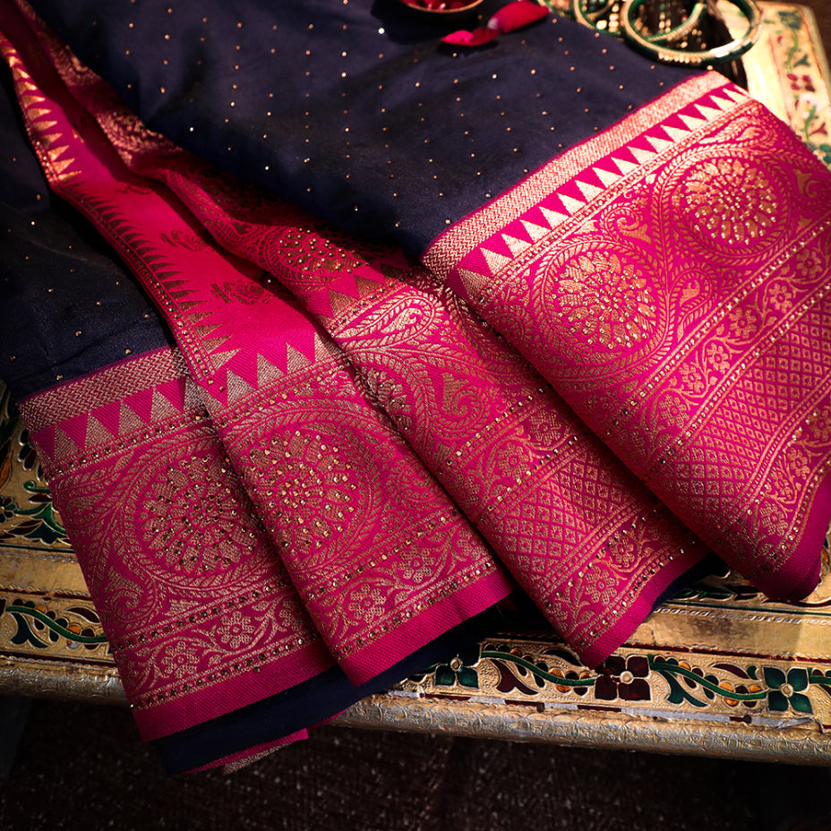 NOZ2TOZ Women Blue Soft Silk Saree - Distacart