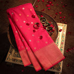 Thumbnail for NOZ2TOZ Women Pink Katan Silk Saree - Distacart