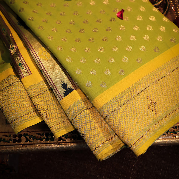 NOZ2TOZ Women Green Paithani Silk Saree - Distacart