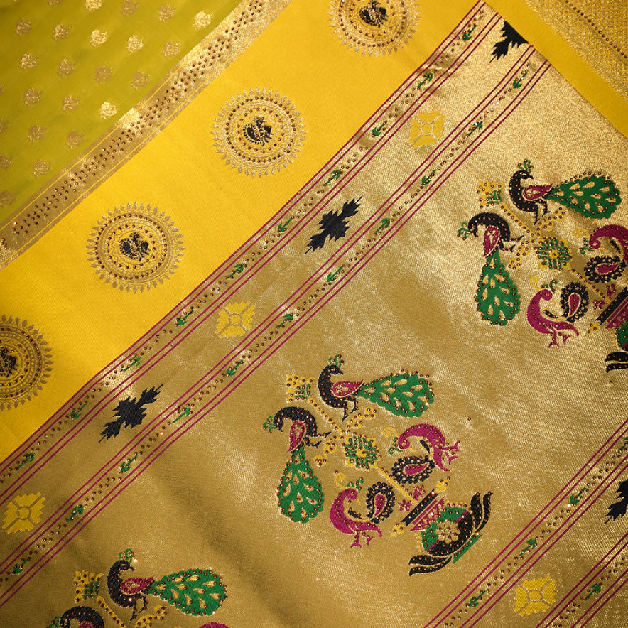 NOZ2TOZ Women Green Paithani Silk Saree - Distacart