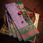 Thumbnail for NOZ2TOZ Women Purple Katan Silk Saree - Distacart