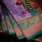 Thumbnail for NOZ2TOZ Women Purple Katan Silk Saree - Distacart