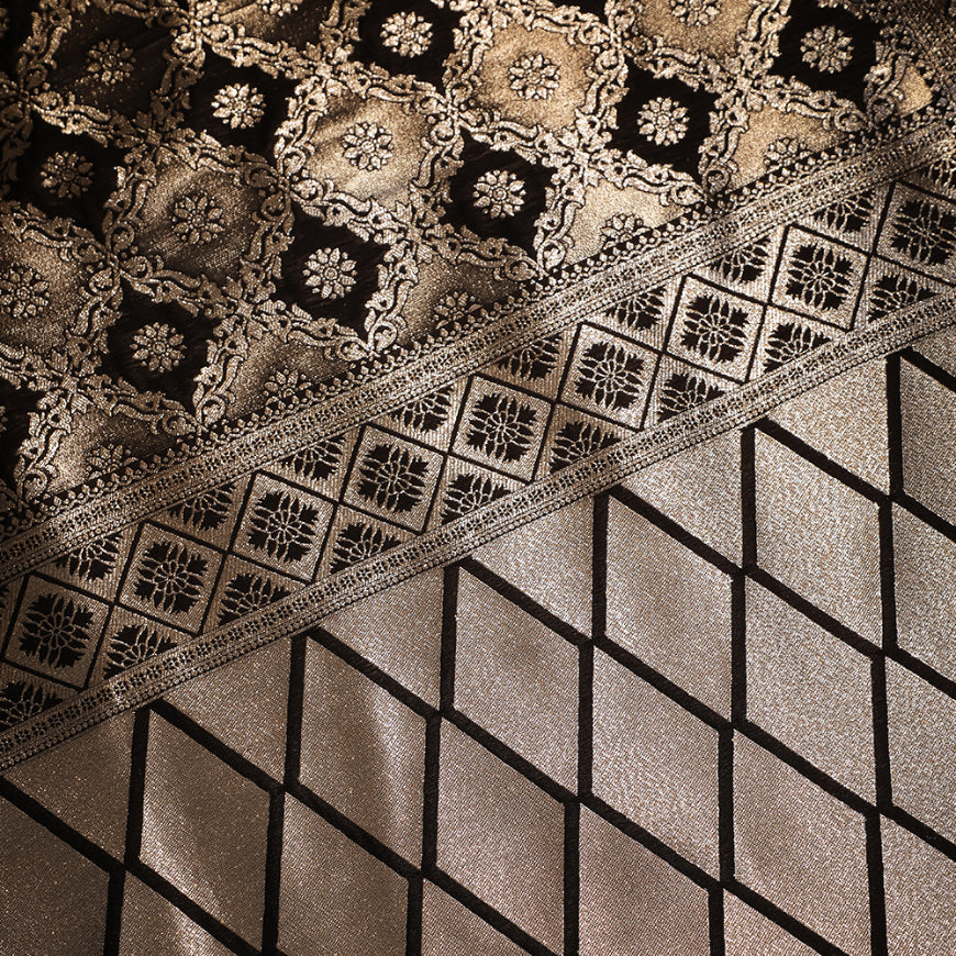 NOZ2TOZ Women Black Jaal Katan Silk Saree - Distacart