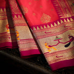 Thumbnail for NOZ2TOZ Women Pink Paithani Silk Saree - Distacart
