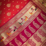 Thumbnail for NOZ2TOZ Women Pink Paithani Silk Saree - Distacart