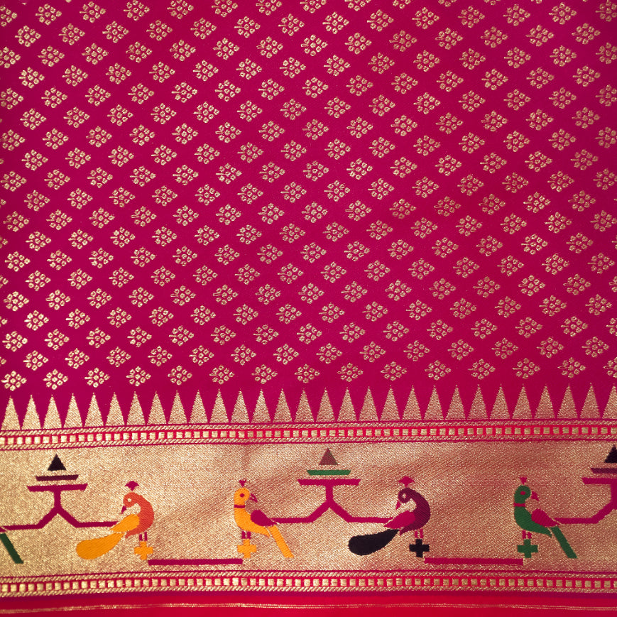 NOZ2TOZ Women Pink Paithani Silk Saree - Distacart