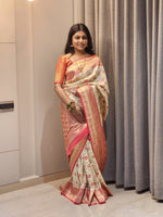 Thumbnail for NOZ2TOZ Women Red Jaal Katan Silk Saree - Distacart