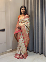 Thumbnail for NOZ2TOZ Women Red Jaal Katan Silk Saree - Distacart