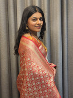 Thumbnail for NOZ2TOZ Women Red Jaal Katan Silk Saree - Distacart