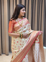 Thumbnail for NOZ2TOZ Women Red Jaal Katan Silk Saree - Distacart