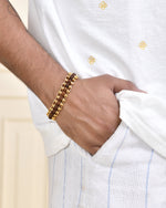 Thumbnail for Jewels Nest Elegant Gold-Polished Rudraksha Bracelet - Distacart