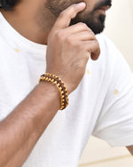 Thumbnail for Jewels Nest Elegant Gold-Polished Rudraksha Bracelet - Distacart