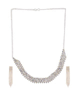 Thumbnail for Jewels Nest Silver-Toned Crystal-Studded Multi-Layer Statement Choker