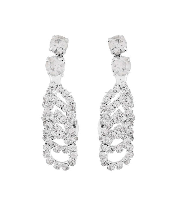 Jewels Nest Crystal-Studded Sparkling Statement Necklace & Earrings Set