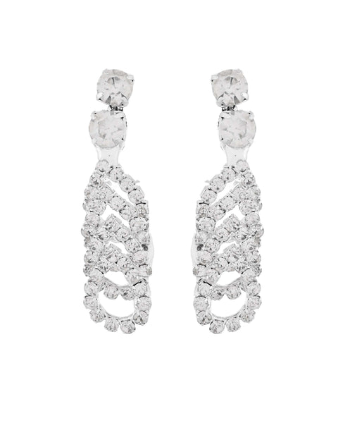 Jewels Nest Crystal-Studded Sparkling Statement Necklace & Earrings Set