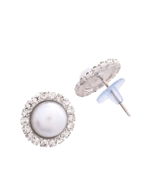 Jewels Nest imeless White Pearl Necklace with Matching Studs