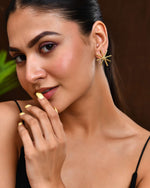 Thumbnail for Jewels Nest Gold-Plated Statement Starburst Stud Earrings | Anti-Tarnish Bold Geometric Earwear for Women