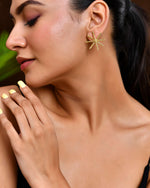 Thumbnail for Jewels Nest Gold-Plated Statement Starburst Stud Earrings | Anti-Tarnish Bold Geometric Earwear for Women