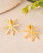 Thumbnail for Jewels Nest Gold-Plated Statement Starburst Stud Earrings | Anti-Tarnish Bold Geometric Earwear for Women