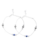 Thumbnail for Jewels Nest Silver-Plated Stainless Steel Anklet Set with Evil Eye & Metallic Charms