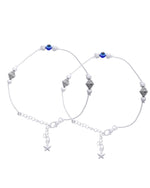 Thumbnail for Jewels Nest Silver-Plated Stainless Steel Anklet Set with Evil Eye & Metallic Charms