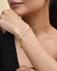 Thumbnail for Jewels Nest Elegant Fancy Gold Bracelet with Heart-Shaped Links