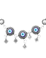 Thumbnail for Jewels Nest Set of 2 Silver-Plated Stainless Steel Evil Eye & Stone-Studded Beaded Anklets
