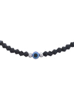 Thumbnail for Jewels Nest Set of 2 Black Beaded Evil Eye Anklets with Silver-Toned Shell Charms