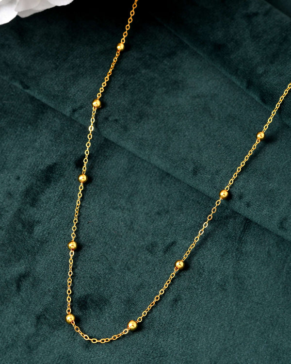 Jewels Nest Elegant Gold-Plated Ball Chain for Women