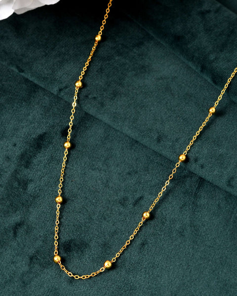 Jewels Nest Elegant Gold-Plated Ball Chain for Women